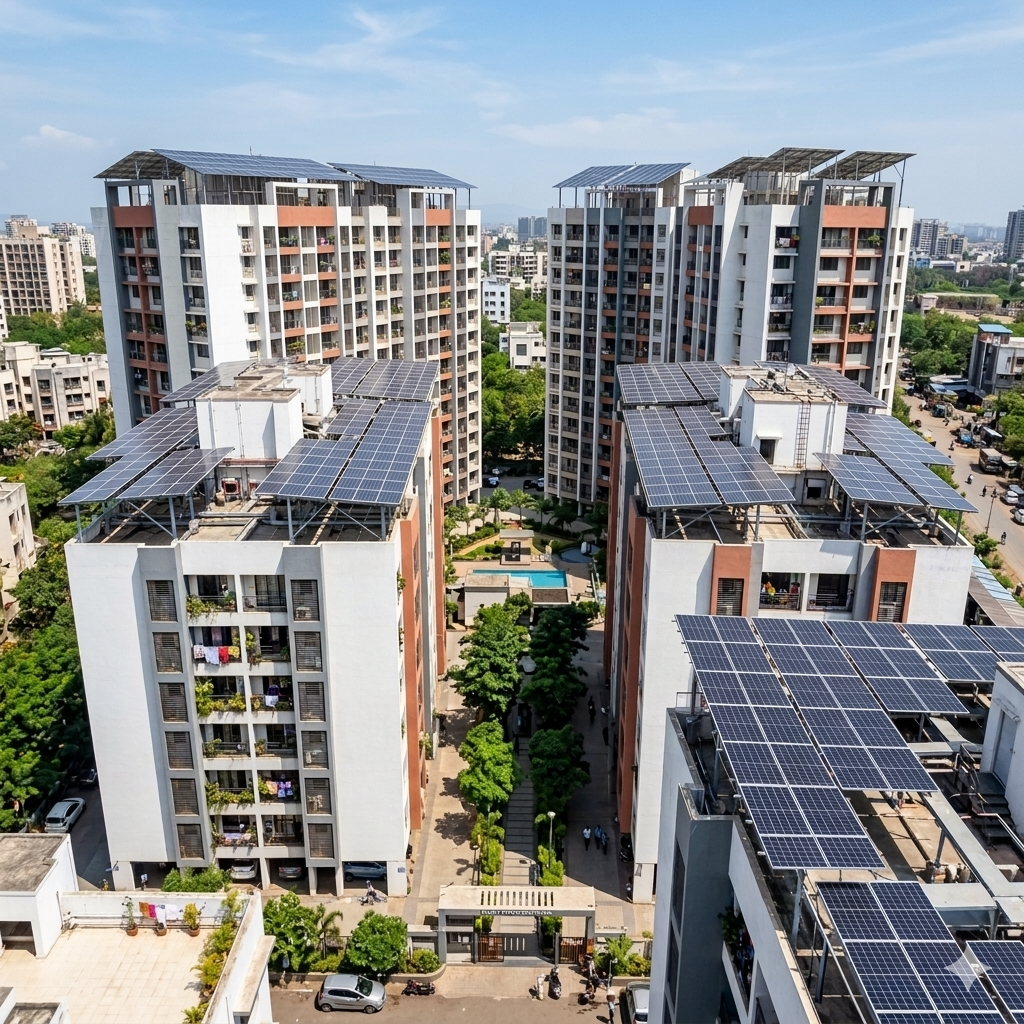 Housing society and apartment rooftop solar system